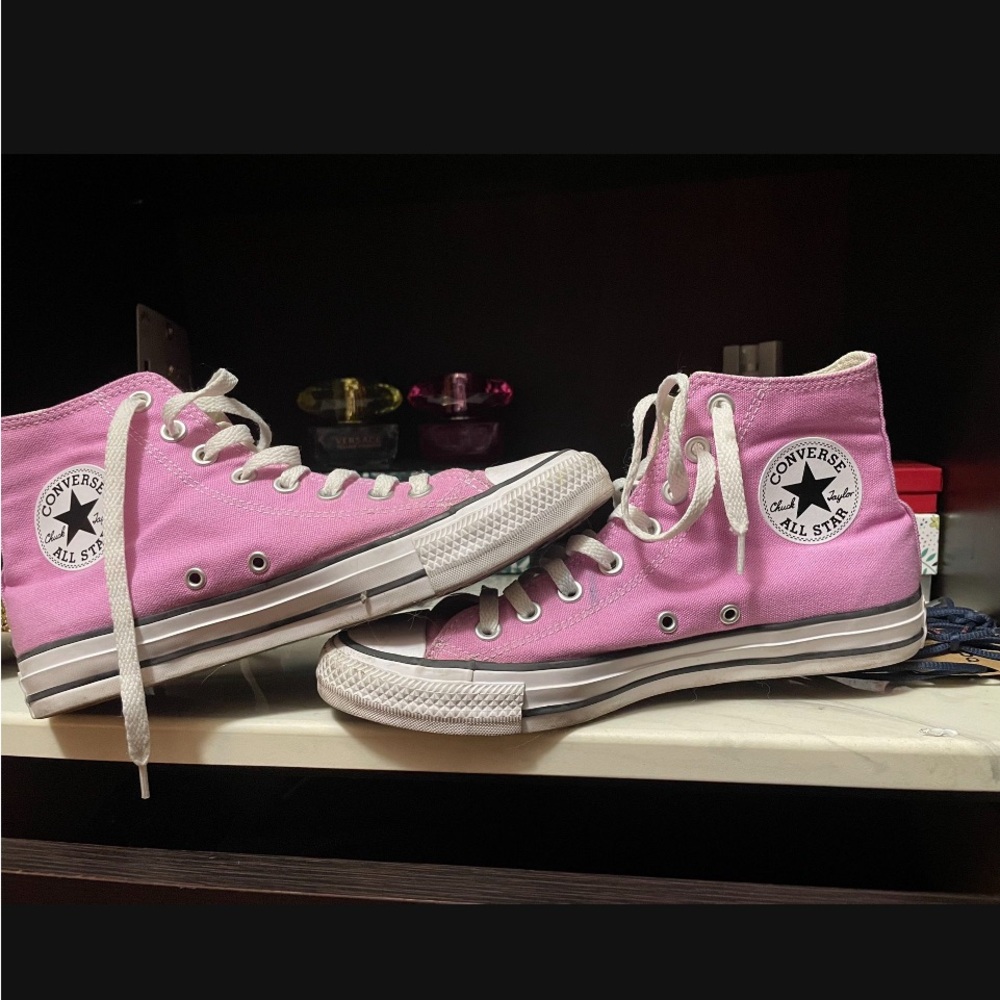 Converse Pink High-Top Sneakers - Picture 1 of 2